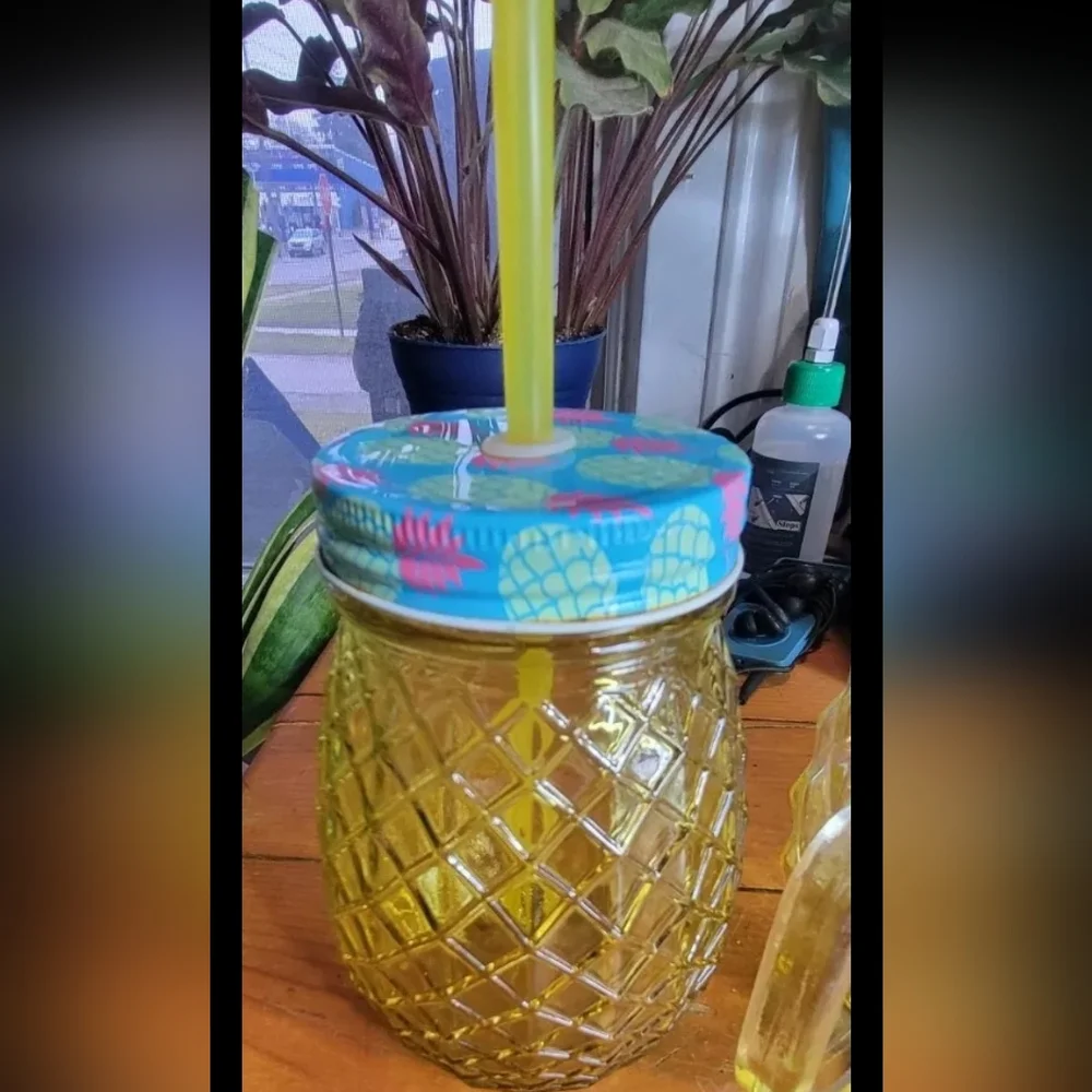 3 Glass Pineapple Cups Summer